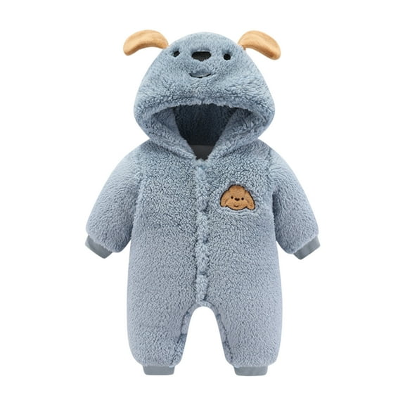 Hwmodou Girls Animal Theme Jumpsuits Baby Unisex Print Spring Cartoon Long Sleeve Hooded Romper Jumpsuit Clothes Fall Winter One Piece Romper,0-3M