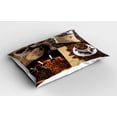 thumbnail image 2 of Ambesonne Coffee Pillow Sham 2 Pack, Rustic Collage of Grains, 30"x20", Dark Sand Brown Brown, 2 of 3