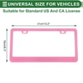 thumbnail image 4 of Unique Bargains License Plate Frame Stainless Steel Car License Plate Frame Bracket with Screws Caps 2 Hole Square Oval Hole Wide Frame Pink, 4 of 7