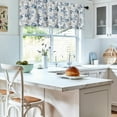 thumbnail image 4 of Kitchen Valance Curtains Sets, Sheer Kitchen Curtains, Short Half Curtains for Kitchen Windows, Blue Grey Modern Floral Kitchen Curtains Valance for Cafe Living Room Window Decor, Floral, 4 of 6