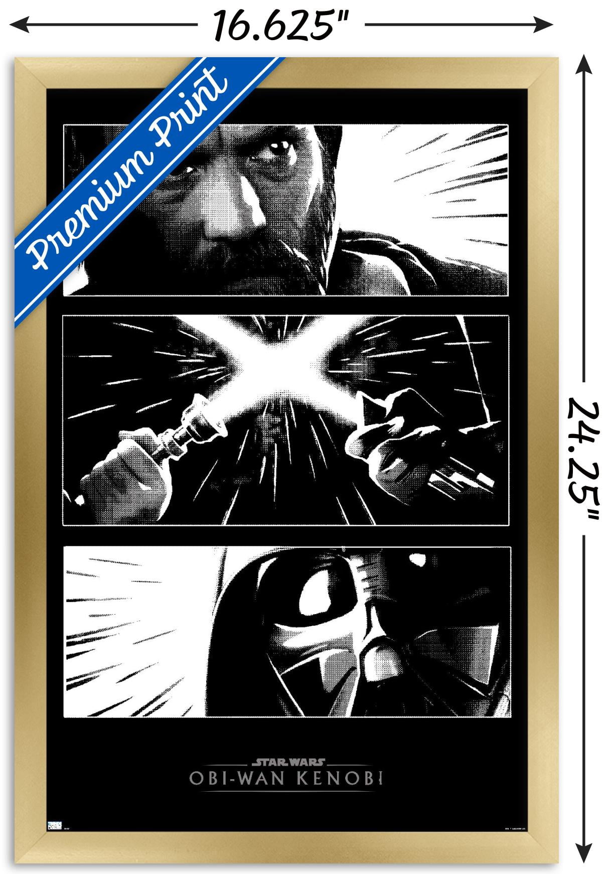 Star Wars: Obi-Wan Kenobi - Panels Wall Poster, 14.725" x 22.375" Framed