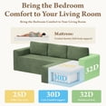 thumbnail image 6 of Modular Sectional Sofa Couches L-Shape Couch 3 Seat Modular Sofa Memory Foam Sectional Couches for Living Room, Cloud Couch with Oversized Chaise (Green Stripe, 94.5" Right Facing Chaise), 6 of 13