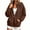 Brown, variant on Womens Half Zip Hoodie Textured Drawstring Hoodie Jacket with Front Pocket Zip Mock Neck Fall Winter Loungewear Athletic Daily Outfits