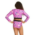 thumbnail image 2 of Justice Girls 2 Piece Long Sleeve Elastic Trim Floral Print Rash Guard Swimsuit, Sizes 5-18, 2 of 4
