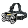 thumbnail image 2 of Xihbxyly Linterna Frontal Recargable, Alcance de 200 M, Diadema Ajustable, Carga Usb, Diseño Impermeable, para Exteriores, Senderismo, Camping, Luz de Trabajo Nocturno, 1 Lámpara + Cable Usb, 2 of 6