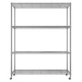 thumbnail image 3 of Ktaxon 4 Tier Wire Shelving with Wheels, 46"W x 17.7"D x 65"H Multifunctional Storage Rack Metal Garage Shelves Organizer, Capacity for 800lbs, Silver Gray, 3 of 19