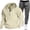 Beige, variant on Men's Tracksuit With Zipper 2 Piece Hooded Fashionable Men's Solid Color Long Sleeve Casual Outwear Jackets Sets Running Jogging Sport Suit Sets Fall Winter Outfit