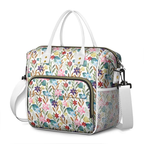 Pioneer Flower Floral Print Pattern Womens Lunch Box for Work,Insulated Large Lunch Bag for Tween and Teen,Loncheras Para Mujer,Leakproof Adult Lunch Bag for Work,Beach,Travel,Picnic,Camping