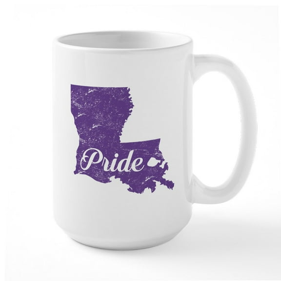 CafePress - Louisiana Pride Large Mug - 15 oz Ceramic Large White Novelty Mug