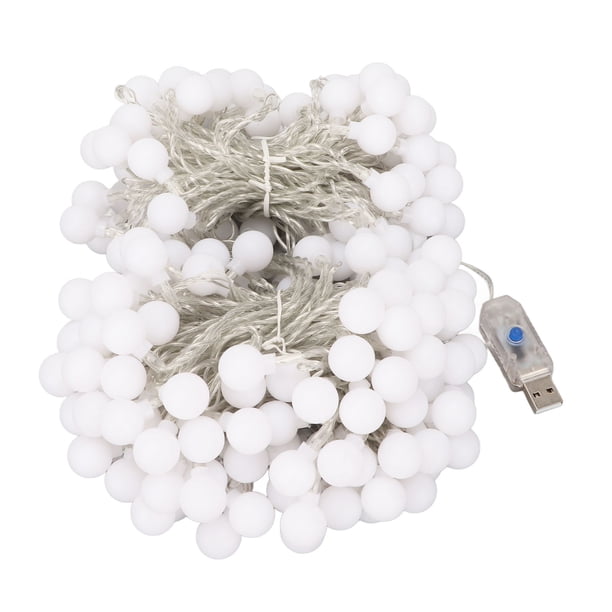 Guirnalda de Luces Navideñas Impermeable USB Cálidas para Interiores 8 Modos Globo Decorativo Luces LED Luces Blancas Suaves Centelleantes para árbol de Navidad