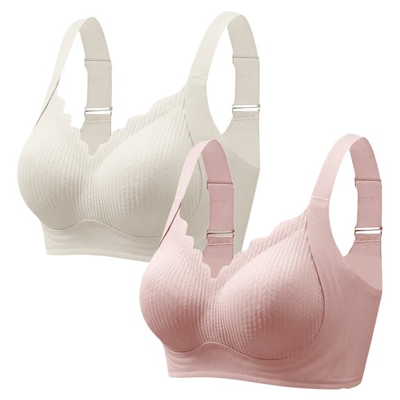 Jelly Bras for Women No Underwire Wireless Bra with Support and Lift Full Coverage Seamless Comfy Bra