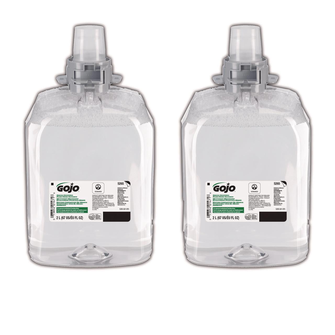 GOJO Green Certified Foam Hand Cleaner, Unscented, 2,000 mL Refill, 2/Carton
