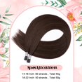 thumbnail image 2 of Extensiones de cabello KPVxxve I Tip, marrón oscuro, 50 g, 22 pulgadas, para mujer, 2 of 5
