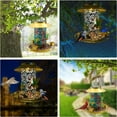 thumbnail image 2 of XZKING Hanging Solar Bird Feeder Outdoor Metal Waterproof Wild Bird Feeder Garden Decor, 2 of 5