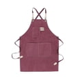 thumbnail image 1 of Soidarity Delantal de trabajo Cafeshop Disfraz Algodón Ampliamente aplicable Cocina Hogar Servicio ajustable Traje Correas Jefe Utilidad Delantales Cuerpo del baño Púrpura Soidarity CE015882-04, 1 of 6