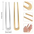 thumbnail image 2 of 6Pcs Retro Metal Shaped Hair Pins, French Hair Pin Hair Sticks Hair Fork Retro 2 Prong Updo Chignon Pins for Women Girls( Gold, Silver), 2 of 5