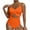 Orange, variant on Lovskoo One Piece Swimsuit Women 2024 Sleeveless Bathing Suits Twist Front Cutout Ruched Swimwear Orange S