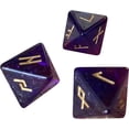 thumbnail image 1 of HELIAHOO Ensemble de dés Polyédriques, 3 dés Polyédriques Assortis avec Sac à Cordon Violet pour Divination, dés de Divination Rune Adaptés à Toutes Sortes de Jeux de Société CJ915-9037, 1 of 4