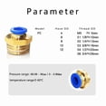 thumbnail image 2 of 10/50PCS Pneumatic Fitting Air Connector PC 4mm 6mm 8mm 10mm 12mm Thread 1/8" 1/4" 3/8" 1/2" Hose Fittings Pipe Quick Connectors, 2 of 5