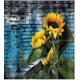 thumbnail image 1 of Cortina de ducha de tela rústica con diseño de girasoles, decoración de baño con ganchos, impermeable, lavable, 183 x 183 cm, amarillo, verde y azul, 1 of 5