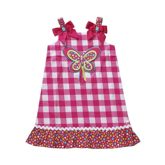 Youngland Infant & Toddler Girls Pink & White Butterfly Dress Sun dress 12m