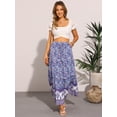 thumbnail image 4 of DARING DIVA Women's Floral Ruffle A Line Tiered Maxi Skirts XS Blue Purple, 4 of 6