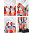 thumbnail image 6 of INSPIRE CHIC Men's Casual Geometric Printed Color Block Flat Front Dress Pants 38 Orange Blue, 6 of 7