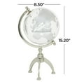 thumbnail image 4 of DecMode 9" Silver Globe with Glass Continents, 4 of 13