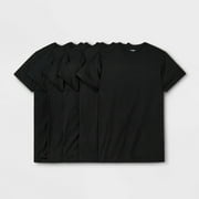 Men's 4+1 Bonus Pack Short Sleeve Crew Neck Undershirt - Goodfellow & Co Black S