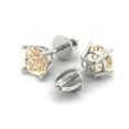 thumbnail image 2 of 1.5 ct Screw-Back Stud Earrings for Women | 6mm Round Cut Natural Morganite | 18K White Gold, 2 of 5