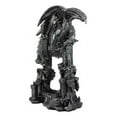 thumbnail image 2 of Large Gothic Smaug Dragon Overlord Guarding Castle Pendulum Table Clock Statue, 2 of 8