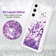 thumbnail image 2 of for Samsung Galaxy A14 Case, Shockproof Clear TPU Liquid Glitter Case for Galaxy A14 Case with 2 Screen Protectors, Bling Purple Glitters Case for Samsung A14 Case for Women, 2 of 7