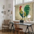 thumbnail image 5 of Vintage Rooster Kitchen Curtain for Berdoom Living Room Cafe 54 Inch Length, Farmhouse Retro Animals Elegant Tiers Curtains Light Filtering Drapes Rod Pocket Window Treatment 2 Panels 52"Wx54"L, 5 of 8