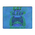 thumbnail image 3 of DouZhe Cartoon Eat Sleep Game Repeat Pattern Area Rugs Non-Slip Machine Washable Floor Mat, Game Controller Cartoon Slogan Eat Sleep Game Repeat Style Carpet Doormat, 63x48 inches, 3 of 6