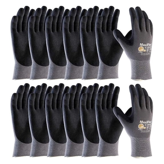 34-874/S MaxiFlex Ultimate - Nylon, Micro-Foam Nitrile Grip Gloves - Black/Gray - Small - 12 Pair Per Pack