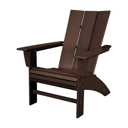 POLYWOOD Modern Curveback Outdoor Adirondack Chair in Mahogany