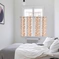 thumbnail image 4 of Orange Gray Botanical Kitchen Curtains 63 Inch Length, Pastoral Spring Summer Leaf Aesthetics Grommet Top Bedroom Living Room Curtains, Light Filtering Cafe Curtain Drapes 2 Panels Set 104''x63'', 4 of 9