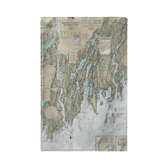 Betsy Drake KT13293BB Booth Bay, ME Nautical Map Kitchen Towel