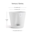 thumbnail image 2 of Ecopots Venice 2 Durable Modern Round Indoor/Outdoor Recycled Based Composite Flower Pot Planter w/ Water Reservoir, Pure White, 16", 2 of 4