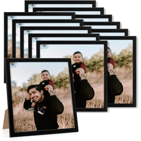 10x10 Picture Frame Set of 12,Photo Frames Display Pictures 10"x10",Black Picture Frames 10x10 Wall Gallery Collage Wall Mount or Tabletop Display for Certificate Document