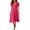 Hot Pink, variant on Lopecy-Sta Midi Dress for Women V Neck Flutter Short Sleeve Chiffon High Waist Relaxed Flowy A Line Cut Versatile Solid Semi-Sheer Chiffon Dress for Wedding Guest