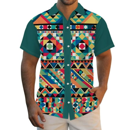 

Shirts Single Casual Turndown Summer Collar Printed Men Short Sleeve Men Shirts Mens Pajama Shirts Short Sleeve