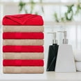 thumbnail image 2 of Ample Decor Bath Towel 30 x 54 inch Pack of 8 600 GSM 100% Cotton, Soft Absorbent, Lightweight, Quick Drying, Machine Washable for Hotel, Gym, Kitchen -Beige - Red, 2 of 5