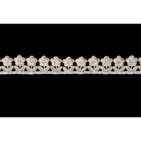 Altotux 0.75 inch White Ivory Small Daisy Flower Venice Floral Lace Trim by 3 Yards (Ivory)