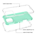 thumbnail image 2 of for iPhone 15 Clear Case, Transparent Hybrid Phone Case [Rugged PC Back & Silicone/TPU Bumper & Hard PC Front Frame] Non-Yellowing Slim 3-in-1 Protective Cover for iPhone 15, Mint, 2 of 7