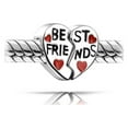 thumbnail image 2 of Bling Jewelry Womens Forever SIS BFF Red Heart Charm Bead for Best Friends Sterling Silver Bracelet, 2 of 4
