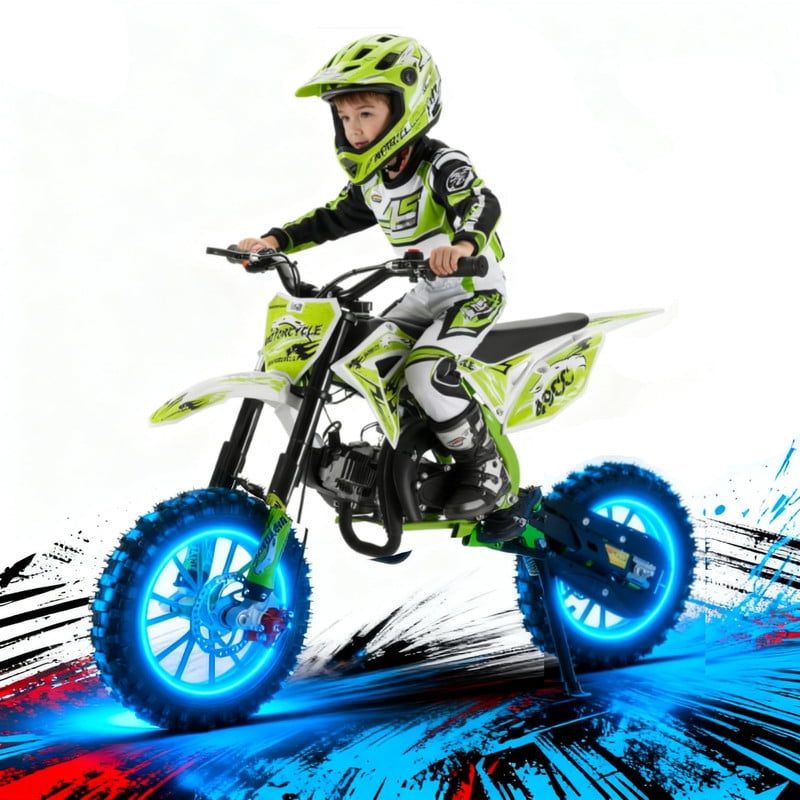 Seipouy Mini Dirt Bike,49cc Gas Powered 2 Stroke Off Road Trail Bike for Kids and Adults, Kids Dirt Bike Gas Power Motocross,Off Road Mini Motorcycle,Pocket Motorbike with Front Rear Disc Brakes