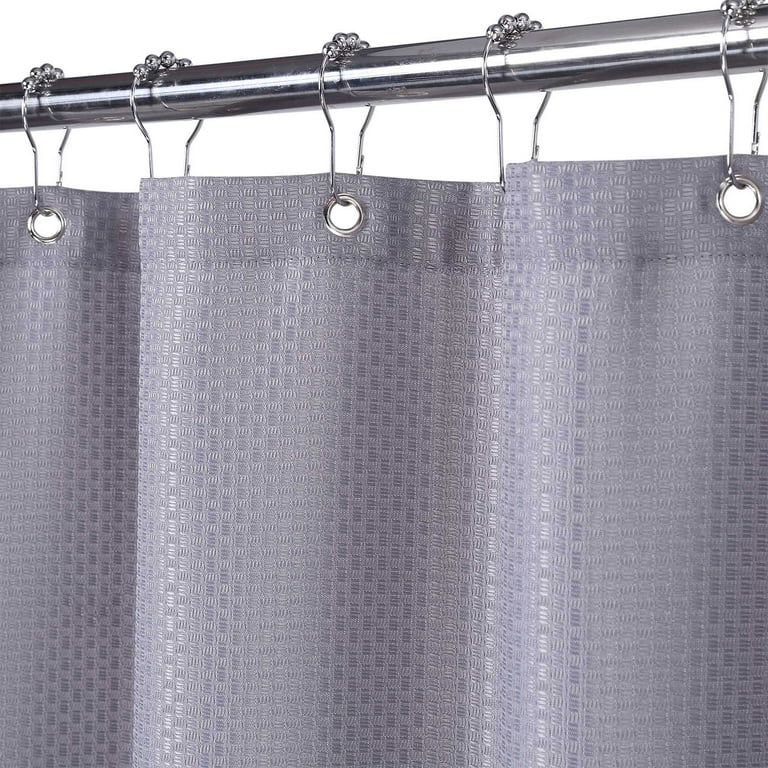 GlowSol Extra Long Shower Curtain 96 inches Long Hotel Luxury Heavy Weight  Thick Fabric Shower Curtain for Bathroom Washable, Gray, 1 Set 