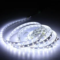 12V 16ft LED Light Strip, 5050 SMD Super Bright Cool White, 300 LEDs, 6000K, Flexible, Non-Waterproof