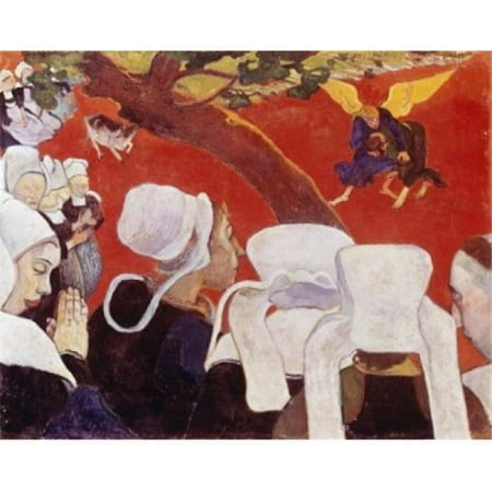 Posterazzi SAL900107020 Vision after the Sermon Jacob Wrestling with the Angel 1888 Paul Gauguin 1848-1903 French Oil on Canvas National Gallery of Scotland Edinburgh Scotland Poster Print